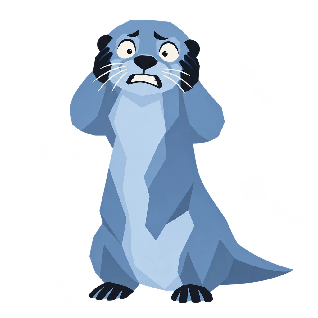 Der Otter, erschrocken