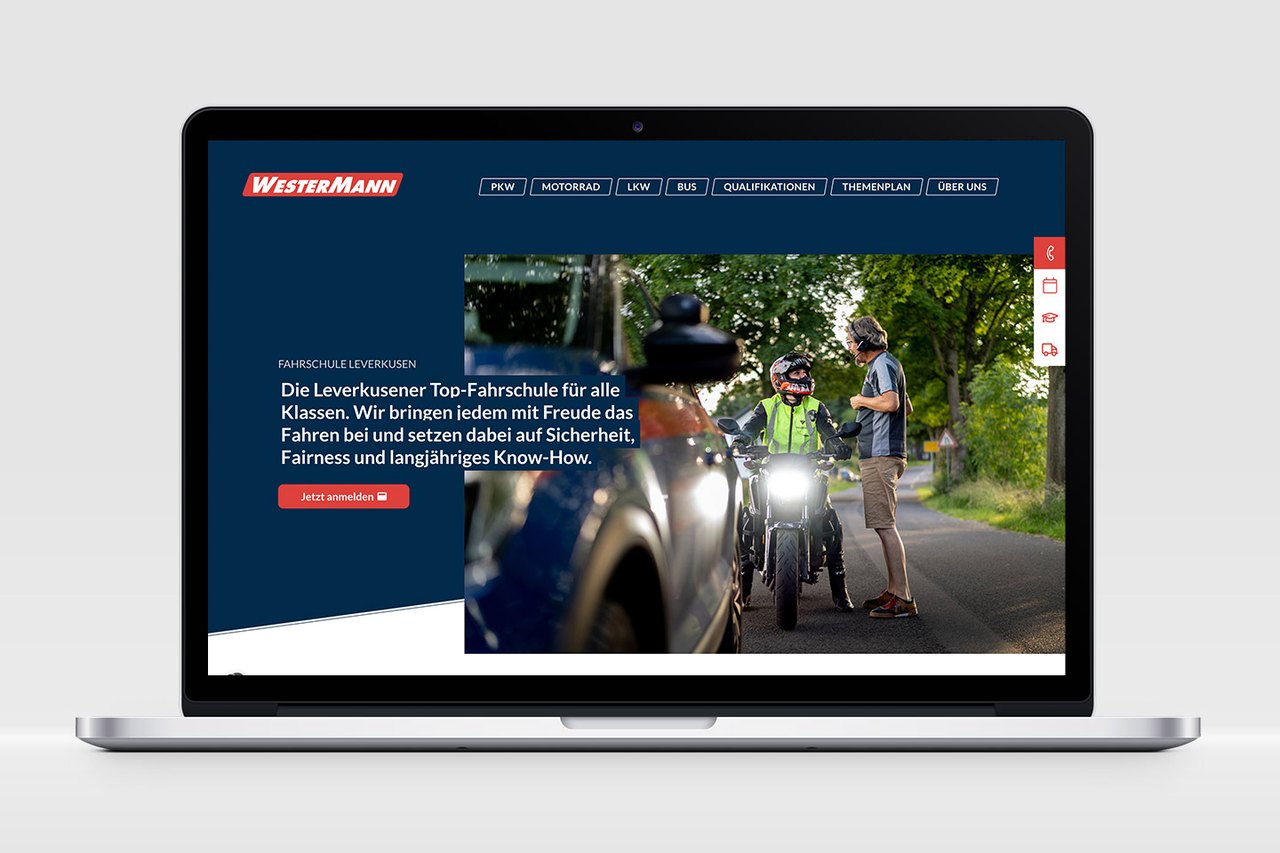 Website der Fahrschule Westermann in Leverkusen