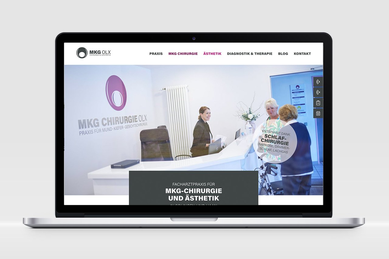 Website der Praxis MKG OLX für MKG-Chirurgie und Ästhetik